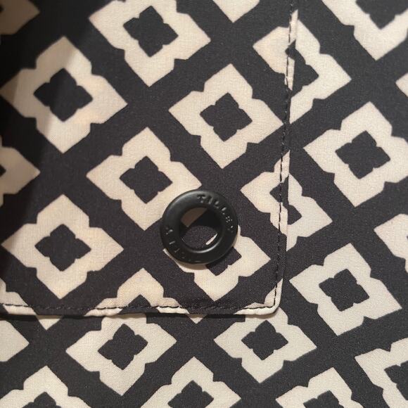 Tilley S Black Geometric Shirt Dress | Recycled Fabric, Stretch, Travel NWOT - Picture 7 of 8